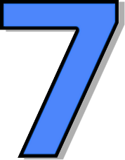 number 7 blue T